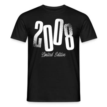 2008 Année de naissance Année de naissance - T-shirt homme - noir - Devant - AI Model Male 178 light (178cm)