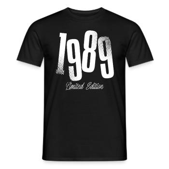 1989 Anniversaire de naissance Année de construction - T-shirt homme - noir - Devant - AI Model Male 178 light (178cm)