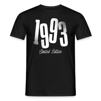 1993 Year of birth Year of construction born - Men's T-Shirt - black - Front - AI Model Male 178 light (178cm)
