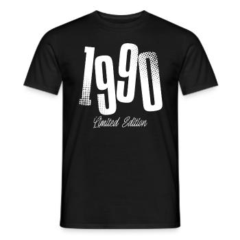 1990 Jahrgang Geburtstag Baujahr Geboren - Männer T-Shirt - Schwarz - Vorne - AI Model Male 178 light (178cm)