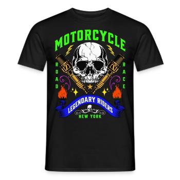 MOTORCYCLE NEWYORK - T-shirt homme - noir - Devant - AI Model Male 178 light (178cm)