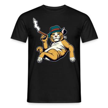 Katzen Katze Katzenshirt Katze Geschenkidee kitten - Männer T-Shirt - Schwarz - Vorne - AI Model Male 178 light (178cm)