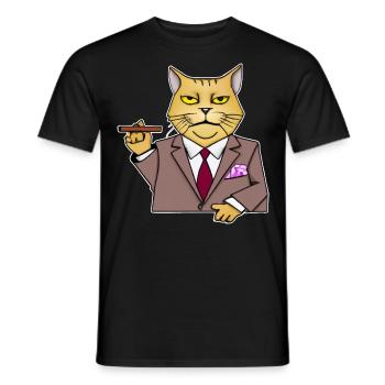 Katzen Katze Katzenshirt Katze Geschenkidee kitten - Männer T-Shirt - Schwarz - Vorne - AI Model Male 178 light (178cm)