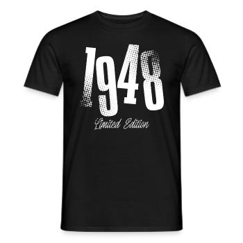 1948 Anniversaire de naissance Année de construction - T-shirt homme - noir - Devant - AI Model Male 178 light (178cm)