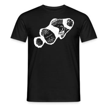 Poisson-clown blanc - T-shirt homme - noir - Devant - AI Model Male 178 light (178cm)