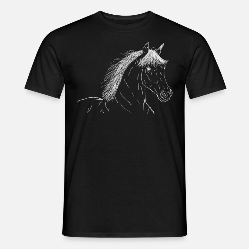 Pferd - Männer T-Shirt - Schwarz