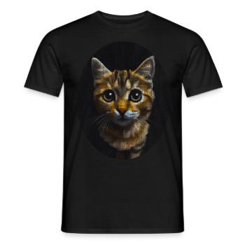 chaton chat mignon mignon - T-shirt homme - noir - Devant - AI Model Male 178 light (178cm)