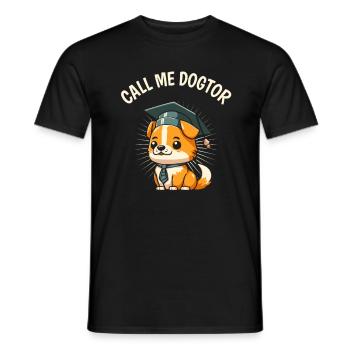 Niedlicher Hund Lustiger Doktortitel Doktorand - Männer T-Shirt - Schwarz - Vorne - AI Model Male 178 light (178cm)