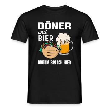 Döner Und Bier Lustiges Kebab Liebhaber - Männer T-Shirt - Schwarz - Vorne - AI Model Male 178 light (178cm)