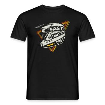 Schnell Schmutzig Dirt Bike Helm Motocross Biker - Männer T-Shirt - Schwarz - Vorne - AI Model Male 178 light (178cm)