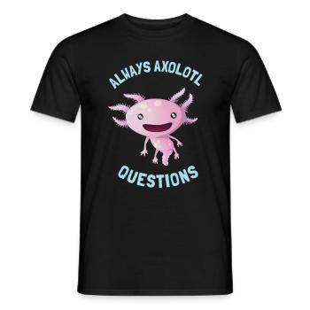 Lustiger Axolotl Spurch Neugier Kinder Amphibien - Männer T-Shirt - Schwarz - Vorne - AI Model Male 178 light (178cm)