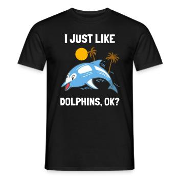 Ich Liebe Einfach Delfine Lustiger Delphin - Männer T-Shirt - Schwarz - Vorne - AI Model Male 178 light (178cm)