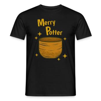 Happy Funny Pottery Hobby - Men's T-Shirt - black - Front - AI Model Male 178 light (178cm)