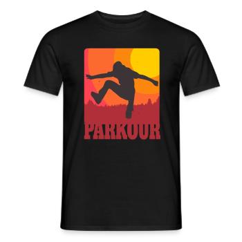 Parkour Urban Freerunning Retro Freerunner - T-shirt homme - noir - Devant - AI Model Male 178 light (178cm)