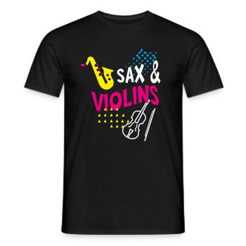 Sax & Violins Lustiges Musik Orchester Musiker - Männer T-Shirt - Schwarz - Vorne - AI Model Male 178 light (178cm)