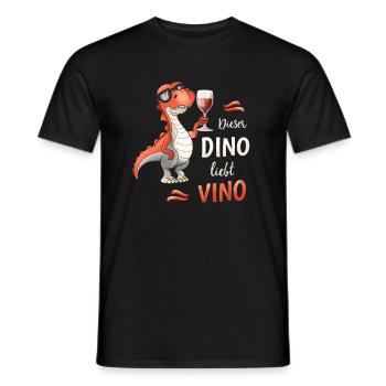 Ce Dino aime Vino drôle amateur de vin - T-shirt homme - noir - Devant - AI Model Male 178 light (178cm)