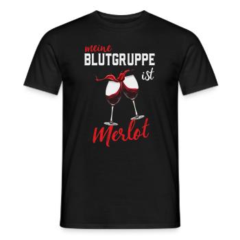 Mon groupe sanguin est Merlot Funny Wine Winemaker - T-shirt homme - noir - Devant - AI Model Male 178 light (178cm)