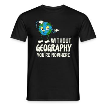 Drôle de professeur de géographie Citation Cartoon Globe - T-shirt homme - noir - Devant - AI Model Male 178 light (178cm)