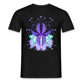 biblically accurate angel seraph seraphim purple - Men's T-Shirt - black - Front - AI Model Male 178 light (178cm)
