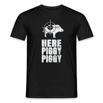 Chasse au sanglier Chasseur de sanglier Chasseur de sanglier Hogger - T-shirt homme - noir - Devant - AI Model Male 178 light (178cm)