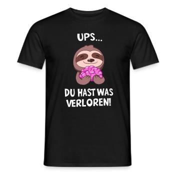 Du Hast Was Verloren! Faultier Spruch Sarkasmus - Männer T-Shirt - Schwarz - Vorne - AI Model Male 178 light (178cm)