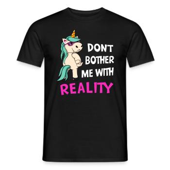 Anti Réalité Licorne Sarcastique Fun Ironie - T-shirt homme - noir - Devant - AI Model Male 178 light (178cm)