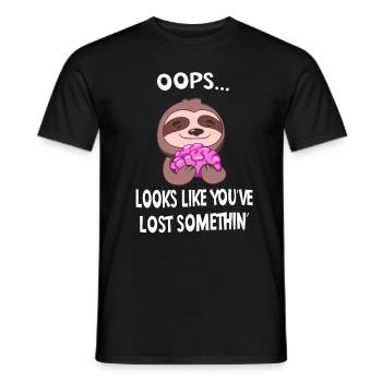 Lustiges Faultier Mit Gehirn Sarkasmus Spruch - Männer T-Shirt - Schwarz - Vorne - AI Model Male 178 light (178cm)