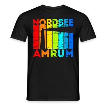 Amrum Nordsee Nordfriesische Insel Geschenk - Männer T-Shirt - Schwarz - Vorne - AI Model Male 178 light (178cm)