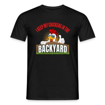 Backyard Chicken Breeder Funny Chicken Lover - Men's T-Shirt - black - Front - AI Model Male 178 light (178cm)