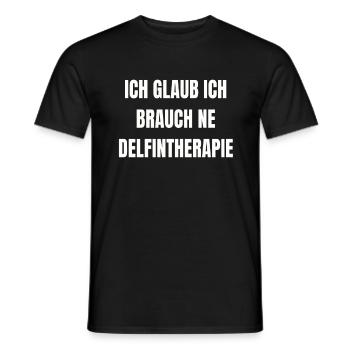 Delfintherapie Lustiger Spruch Humor Arbeit Witz - Männer T-Shirt - Schwarz - Vorne - AI Model Male 178 light (178cm)