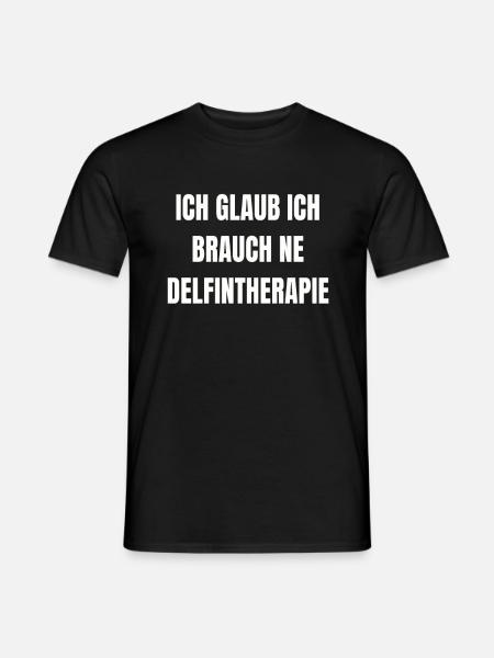 Delfintherapie Lustiger Spruch Humor Arbeit Witz - Männer T-Shirt - Schwarz