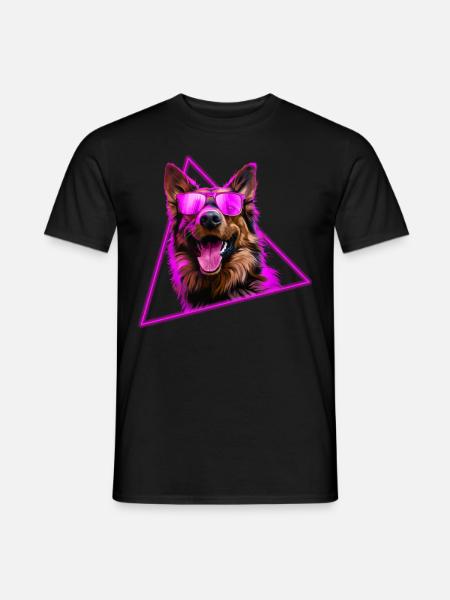 German Shepherd With Sunglasses - Men's T-Shirt - black