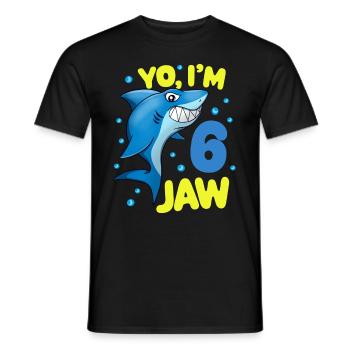 6. Geburtstag Hai Lustiger Haifisch Kinder - Männer T-Shirt - Schwarz - Vorne - AI Model Male 178 light (178cm)