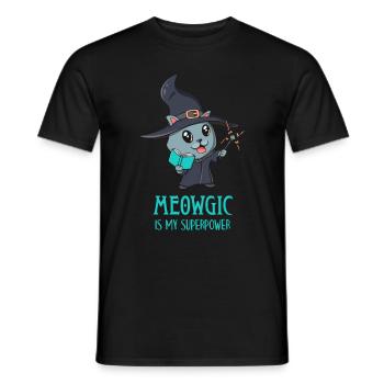 Mignon magicien chaton magique drôle de joueur - T-shirt homme - noir - Devant - AI Model Male 178 light (178cm)