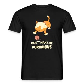 Cute kitten plays yarn role cat lover - Men's T-Shirt - black - Front - AI Model Male 178 light (178cm)