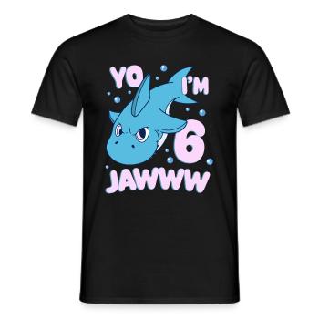 Lustiger Hai Zum 6. Geburtstag Haifisch Kinder - Männer T-Shirt - Schwarz - Vorne - AI Model Male 178 light (178cm)