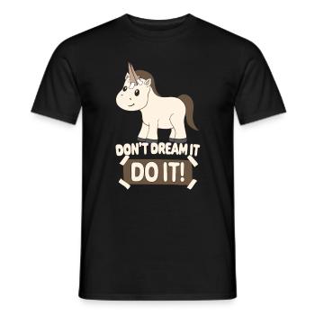 Fake Unicorn Pony Funny Inspiration Motivation - Men's T-Shirt - black - Front - AI Model Male 178 light (178cm)