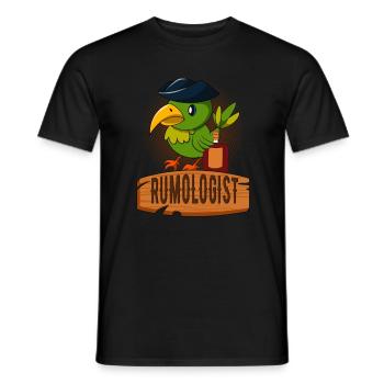 Rumologist Lustiges Piraten Papagei Rum Trinker - Männer T-Shirt - Schwarz - Vorne - AI Model Male 178 light (178cm)