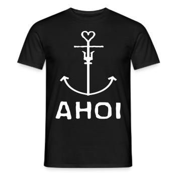 Ahoi Anker Herz Gruß Norddeutschland Hamburg Küste - Männer T-Shirt - Schwarz - Vorne - AI Model Male 178 light (178cm)