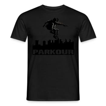 Parkour - Männer T-Shirt - Schwarz - Vorne - AI Model Male 178 light (178cm)