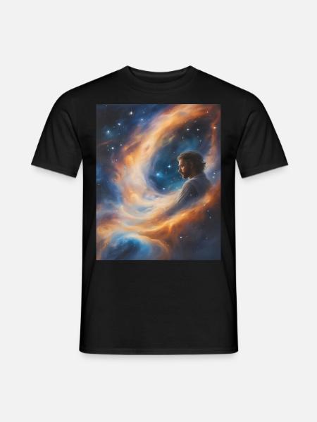God transcends in stardust - Men's T-Shirt - black
