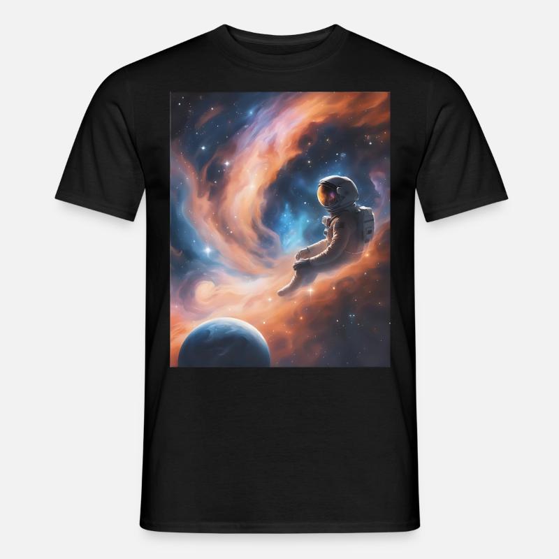 Un astronaute flotte dans l’espace - T-shirt homme - noir