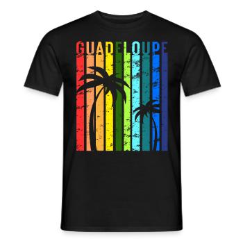 Guadeloupe Caribbean Island Vacation Idea - Men's T-Shirt - black - Front - AI Model Male 178 light (178cm)