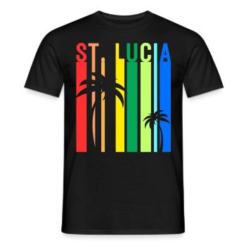 St. Lucia Karibik Insel Saint Lucia Urlaub Idee - Männer T-Shirt - Schwarz - Vorne - AI Model Male 178 light (178cm)