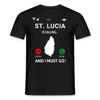 St. Lucia Karibik Insel Saint Lucia Urlaub Idee - Männer T-Shirt - Schwarz - Vorne - AI Model Male 178 light (178cm)