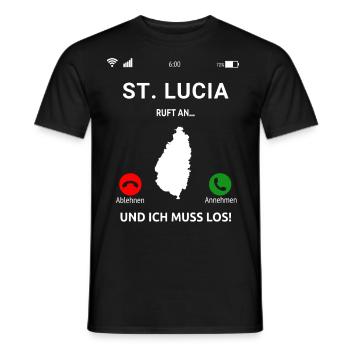 St. Lucia Karibik Insel Saint Lucia Urlaub Idee - Männer T-Shirt - Schwarz - Vorne - AI Model Male 178 light (178cm)