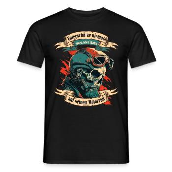 Alter Mann Motorrad Motorradfahrer Biker - Männer T-Shirt - Schwarz - Vorne - AI Model Male 178 light (178cm)