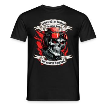 Alter Mann Motorrad Motorradfahrer Biker - Männer T-Shirt - Schwarz - Vorne - AI Model Male 178 light (178cm)