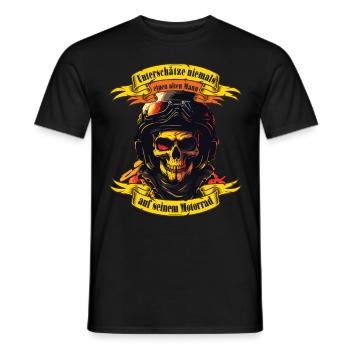 Alter Mann Motorrad Motorradfahrer Biker - Männer T-Shirt - Schwarz - Vorne - AI Model Male 178 light (178cm)
