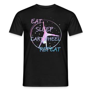 Wheel Stroke Gymnastics Acrobatics Girl - Men's T-Shirt - black - Front - AI Model Male 178 light (178cm)